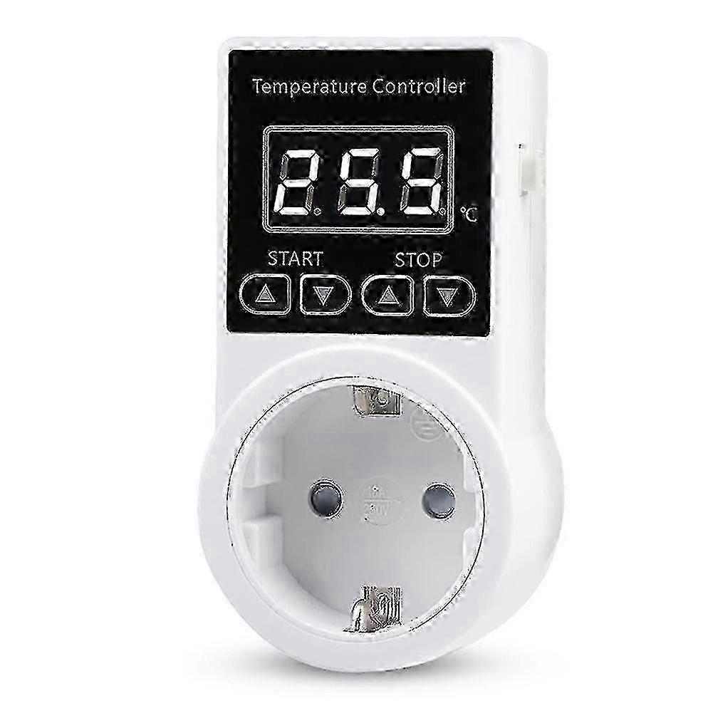 Thermostat Socket with Digital Temperature Controller, -20°C to 120°C Range, EU Plug