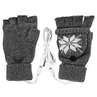 Knitted Heated Mittens For Men And Women In Cold Autumn Season 1 Pair Elastic Warm Material