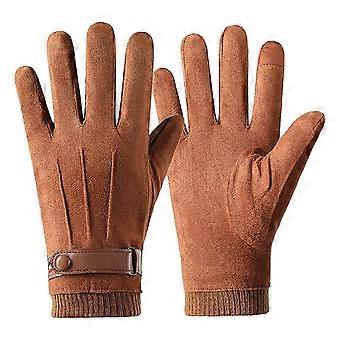 Winterhandschuhe mit vollen Fingern, Wollfutter, Touchscreen- und wasserdicht, kompatibel mit Smartphones, winddicht und wärmend für Wandern, Skifahren und Radfahren