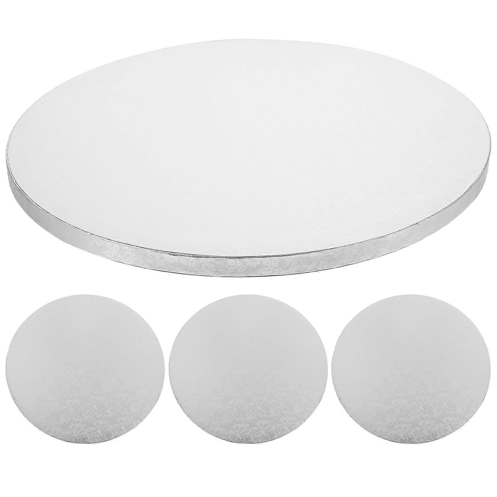 Silver Cake for Cake Decorating 4Pcs Foil Corrugated Paper
