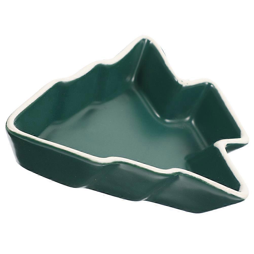 Green Christmas Tree Dish Ceramic Serving Dish for Storage