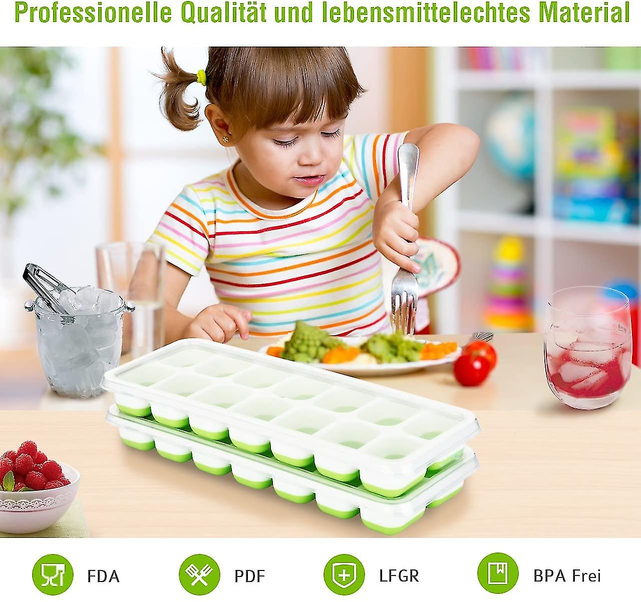 14 Compartment Ice Cube Tray 4 Pack Silicone Ice Cube Tray With Lid Ice Cube Ice Tray Cool Storage
