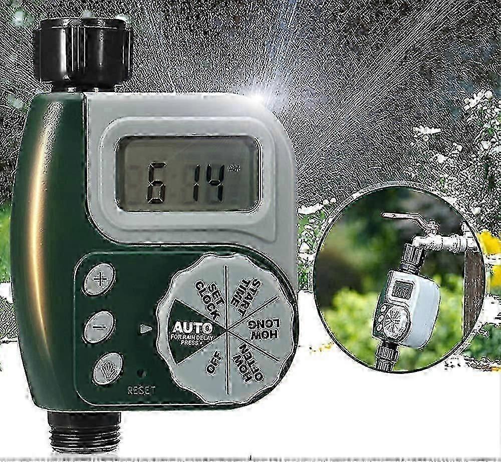 PDIN-Vanntimer, utendørs vanningskontroller Automatisk sprinkler Elektronisk slangetimer, flere programmer (c)