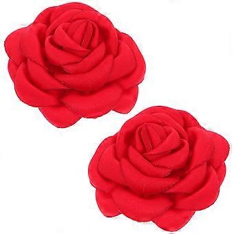 2pcs Fleur Chaussures Clips : Amovible Élégant Boucle De Chaussure De Fête De Mariage Pour Femmes - Rose Décorations Florales Pour Sandales À Talons Hauts