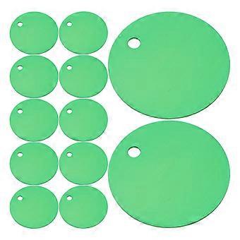Lot de 25 médailles rondes en alliage d'aluminium pour animaux de compagnie, vierges, pour chiots, corde de traction, pendentif, accessoires pour chiots, nounours, DIY (vert)