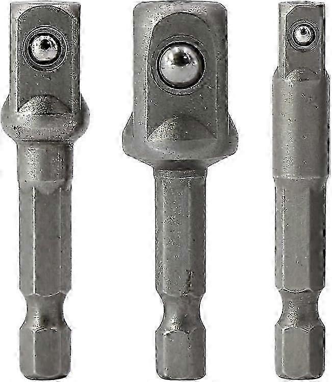 3 Piece Hex Nut Adapter Plug Screwdriver Adapter Socket Socket Nut Socket 1/4",/1/2",/3/8"