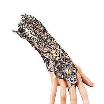 Handskar, Snörning Fingerlös Spets Broderade Handskar Handled Långa Fingerlösa Handskar Halloween Kostym Tillbehör Bal Fest Bröllop Fingerlösa Handskar för