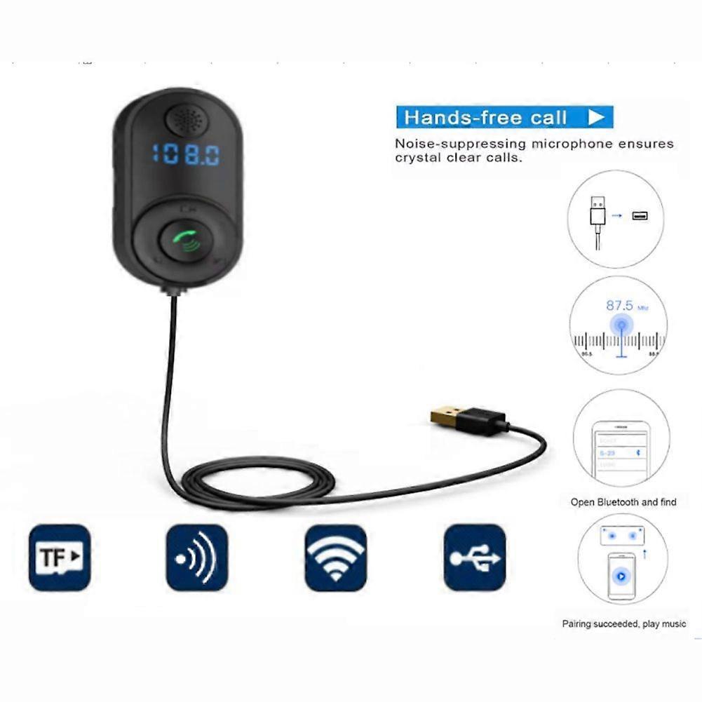 USB Car Bluetooth-compatible Receiver Wireless Adapter for Hands-Free Amplifier