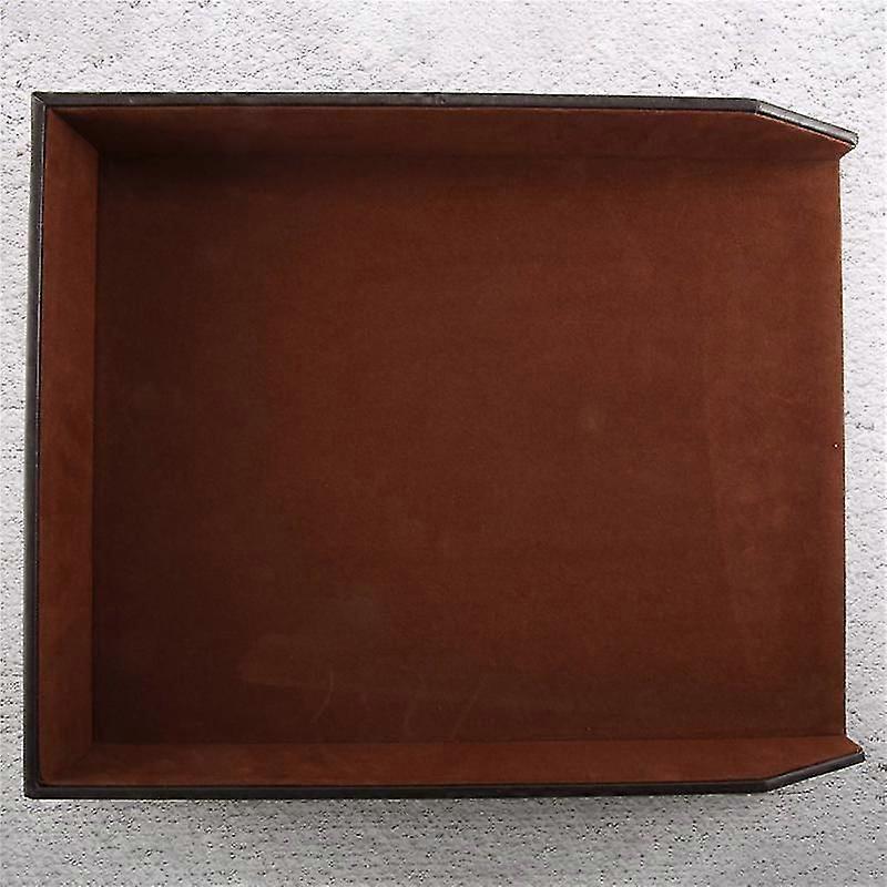 Pu Leather Tray, Document Desk Organizer,stackable Office File Document Tray Holder (brown)