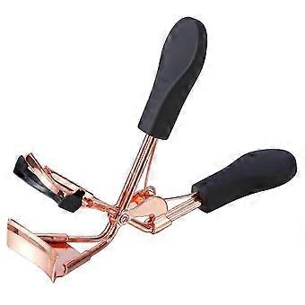Eyelash Curler Eyelashes Curling Clip Make up Beauty Tool with Rubber Pad (Rose Gold)