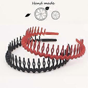 Conjunto de 6 faixas de cabelo de plástico da moda para mulheres e meninas, com dentes rígidos, modelo 6.