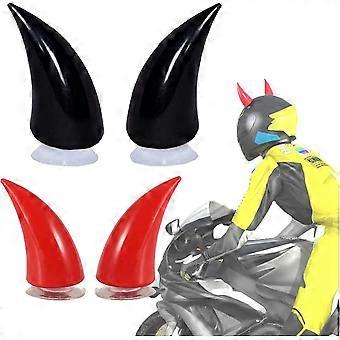 Corne du Diable Lot de 4 Accessoires de dcoration de Casque de Moto - Souple personnelle Corne Accessoires dmon avec Ventouse Caoutchouc Mou pour Casq