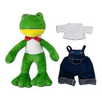 Sapo de pelúcia colecionável de 25 cm de altura, amiguinho fofinho com roupinhas estilosas, ideal para abraçar na hora de dormir, multicolorido WS
