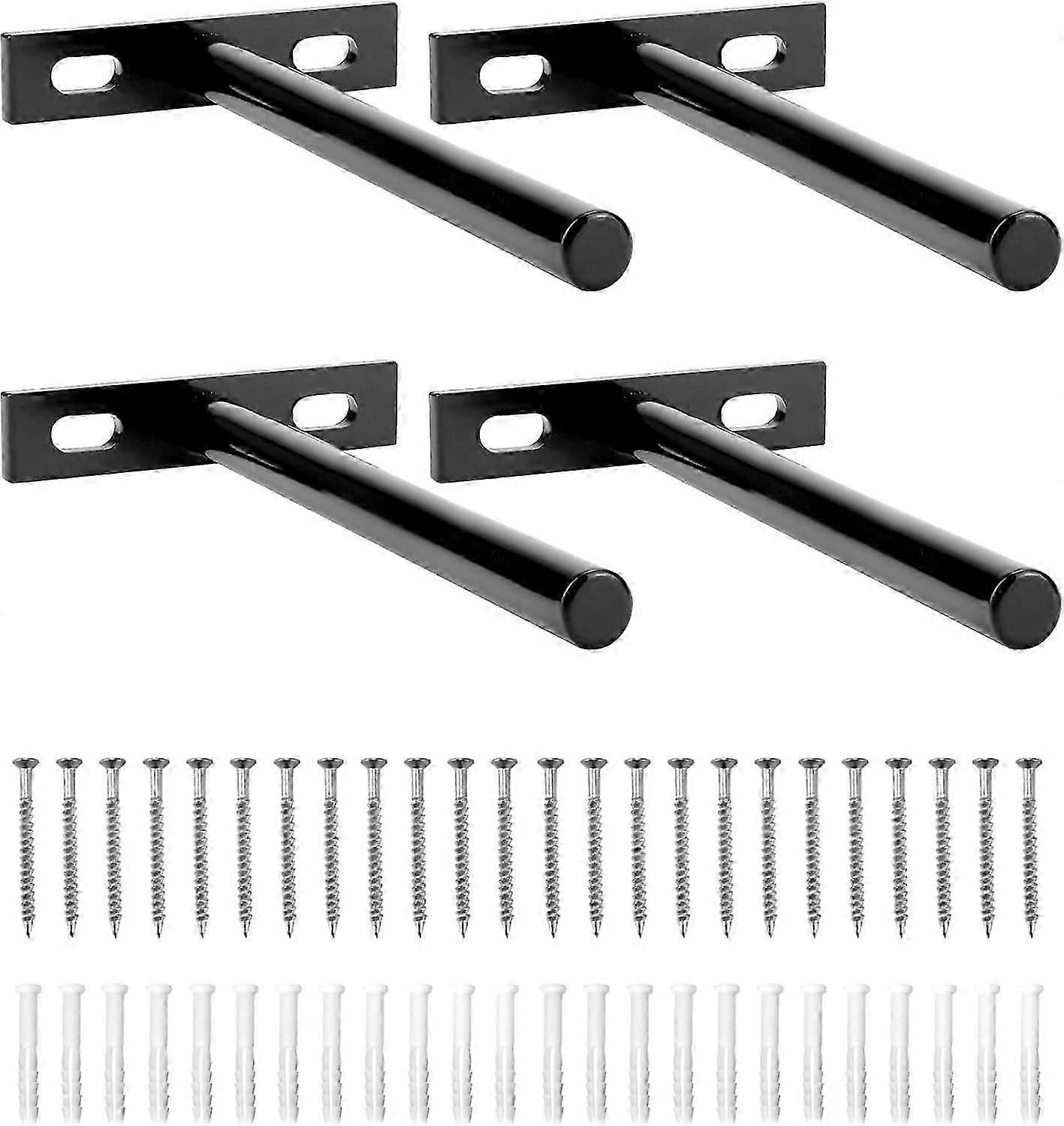 Pieces Invisible Wall Shelf Brackets - 125mm - Solid Iron Floating Shelf Supports