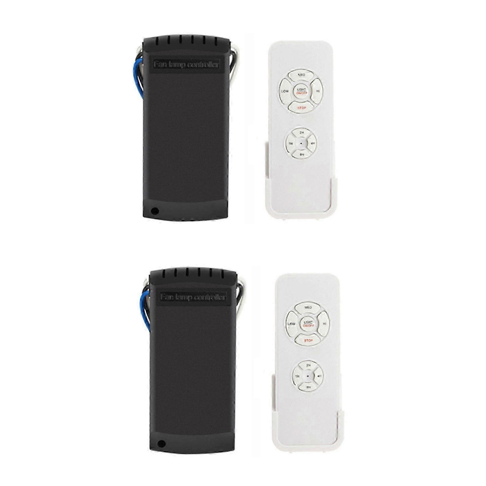 2X Universal Ceiling Fan & Light Remote Control Kit Timing Wireless Switches