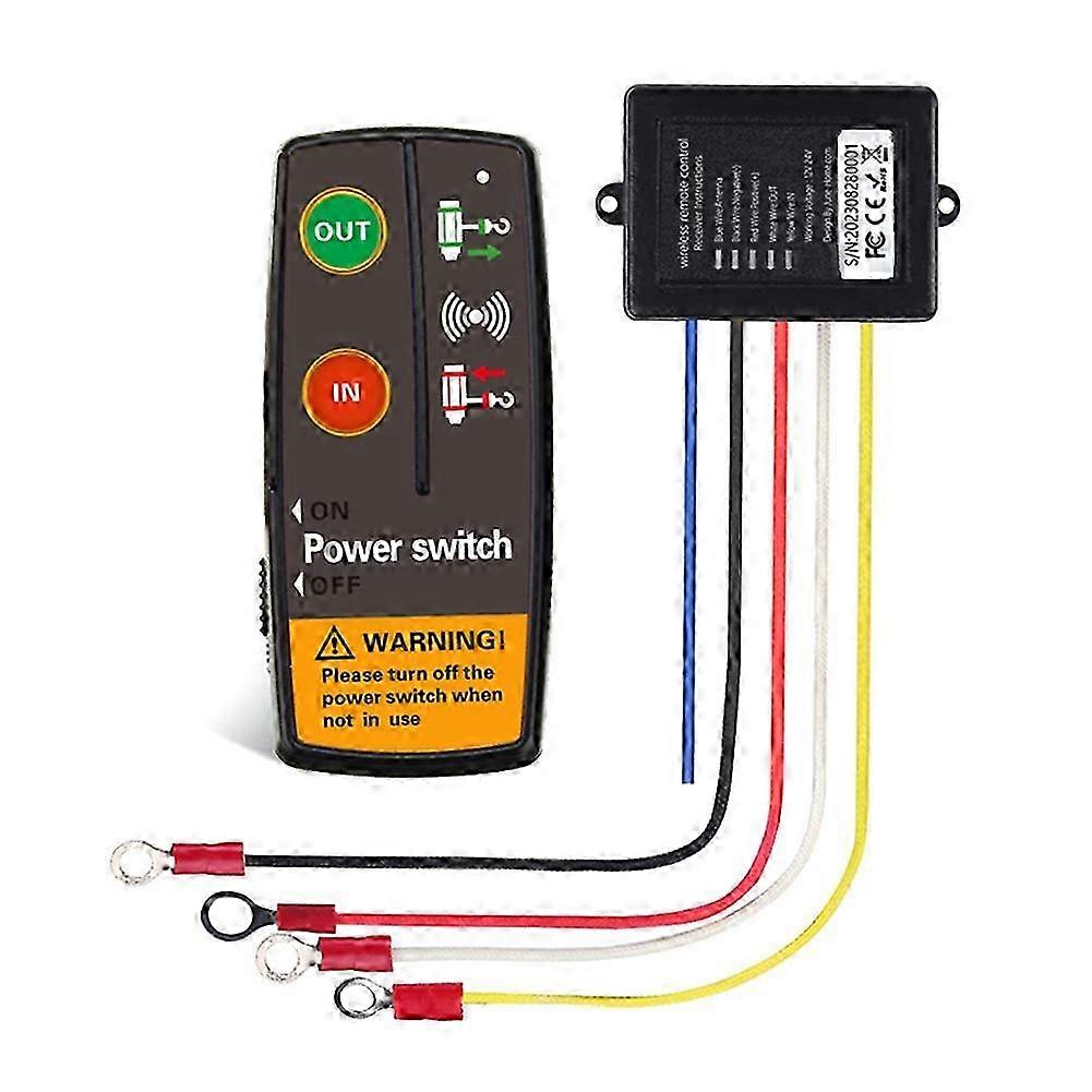 Universal Winch Wireless Remote Control Switch Kit compatible withATV Truck Receiver Module Transmitter Handset Switch Controller
