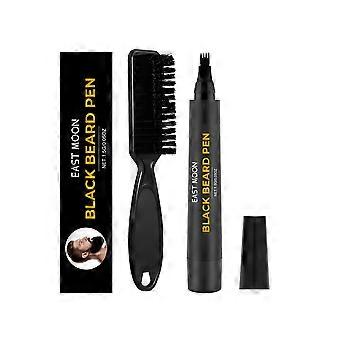 Black Beard Filling Pen, Waterproof And Sweat-Proof Double-Headed Tracing Pen, Daily Beard Grooming Pen Set