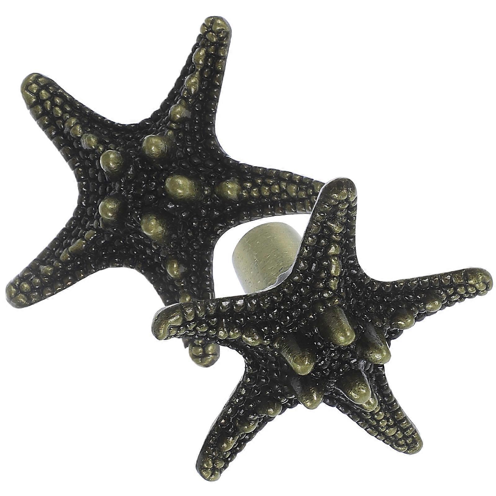 2pcs Sea Star Shaped Wardrobe Handle Knobs Handle Drawer Knobs Door Knobs
