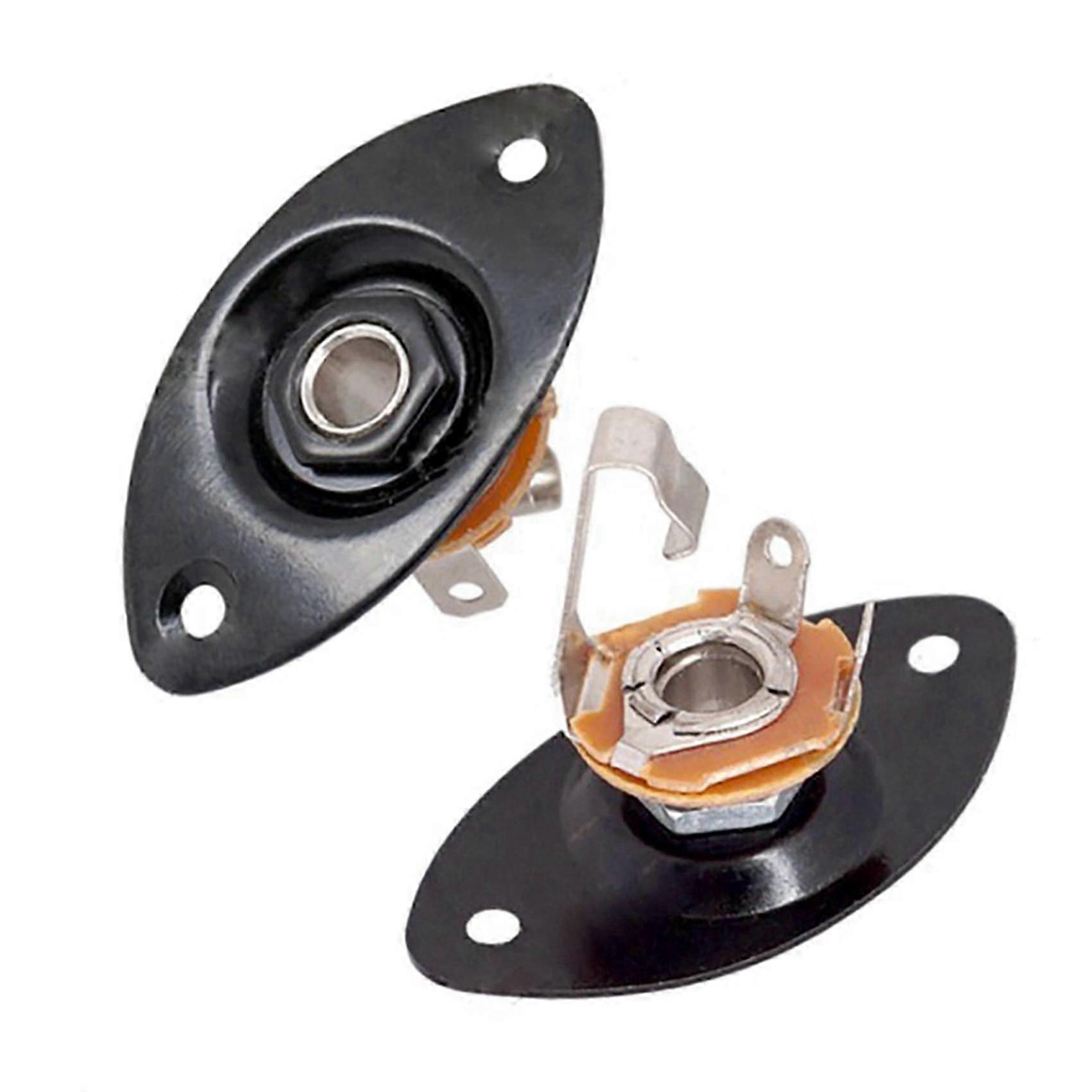 1/4Inch Oval Dented Electric Guitar Jack Output Plate Socket,2Pack