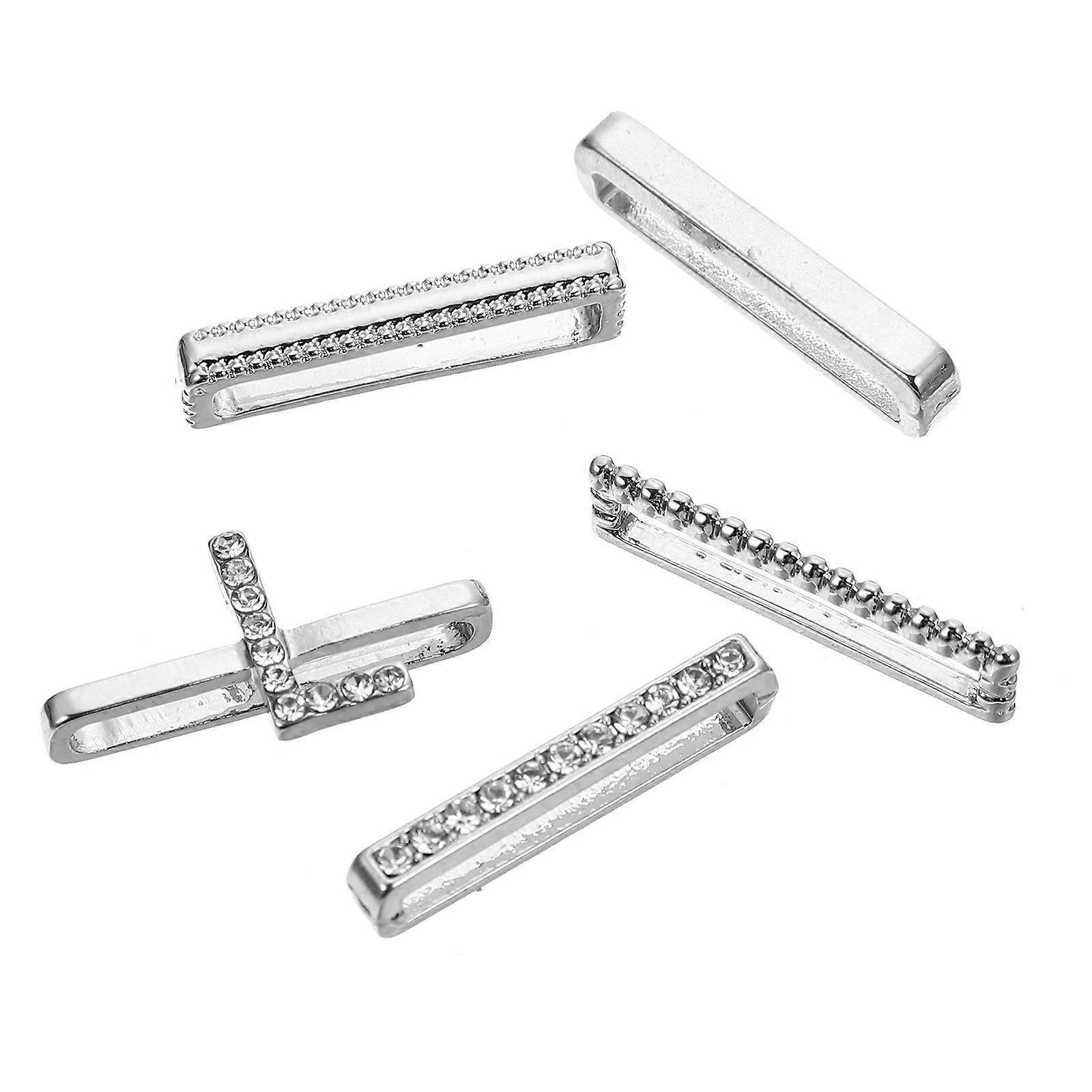 Replaceable Watch Decor Silver Zinc Alloy 5Pcs for Bands