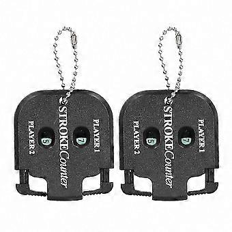 2pcs Portable Golf Score Counter with Keychain, Mini Golf Stroke Shot Tracker