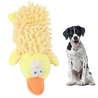 Pet Cat Small Dog Plush Toy Cute Animal Shape with Sound Device for Molar Teeth Playing Bitingyellow duck