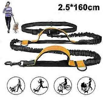 Hands-free Dog Leash with Two Bungees, Adjustable Waistband, Reflective, Absorbs Shock for Jogging, Running, Hiking, Up to 50kg