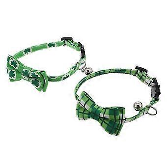 St. Patrick's Day Bowtie Cat Collar with Bell for 4Pcs Set