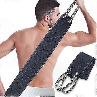 For Shower & Deep Body Cleansing, 38-Inch Double-Sided Exfoliating Back Scrubber with Handles, Bath Tool