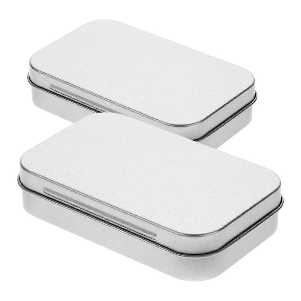 Tinplate Storage Boxes for Storage Use 2Pcs Metal Rectangular Container Box