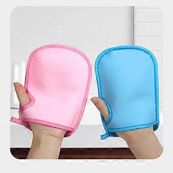 2 stuks superzachte exfoliërende badhandschoen, exfoliërende douchehandschoen voor baby, dubbelzijdige exfoliërende handschoen voor lichaam pijnloos voor de huid