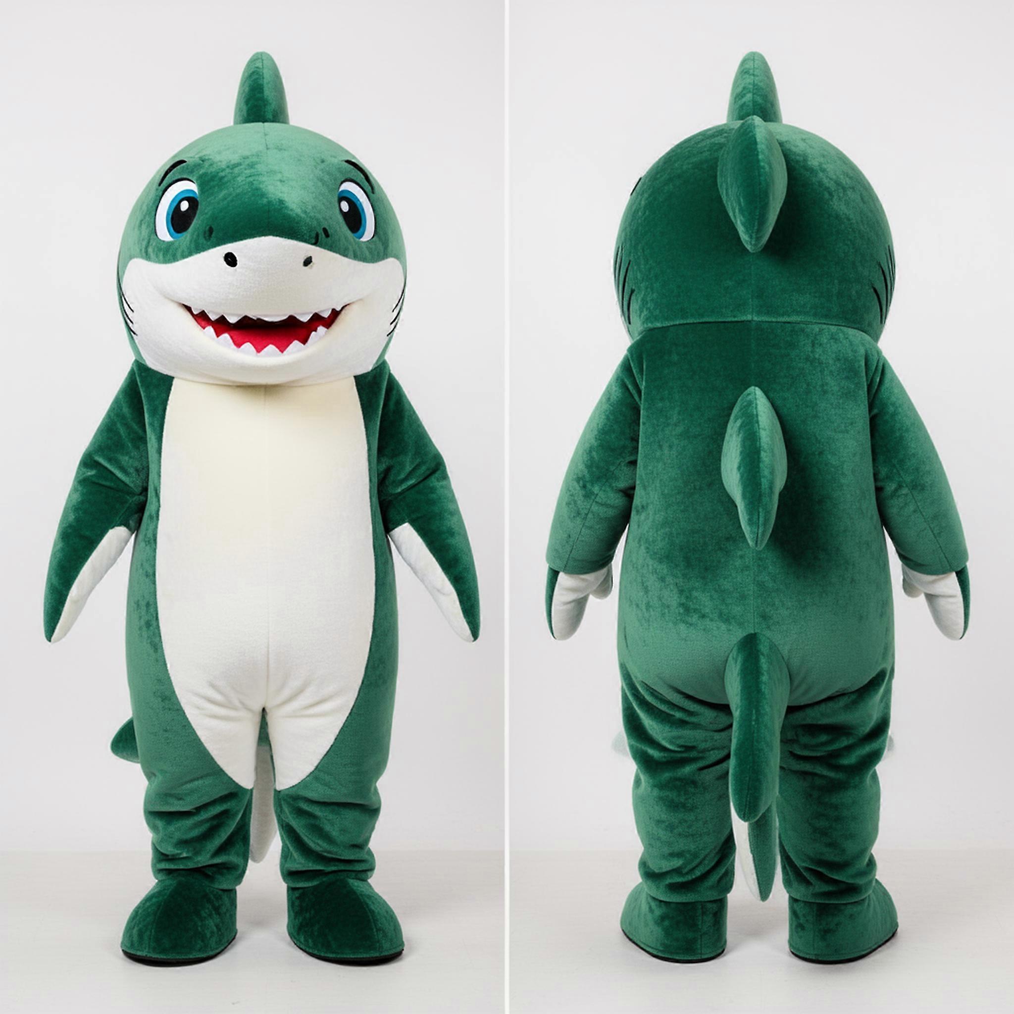 MASTICOT Forest Green Friendly Shark Mascot