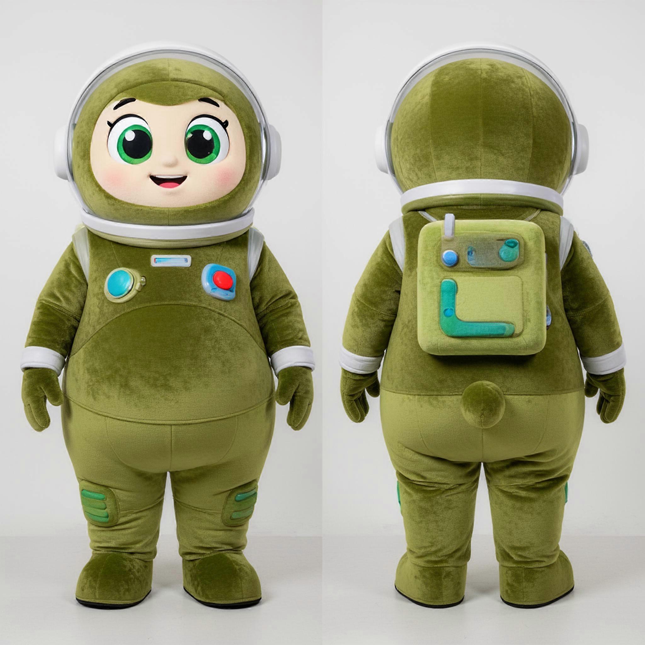 MASTICOT Olive Green Chubby Astronaut Mascot