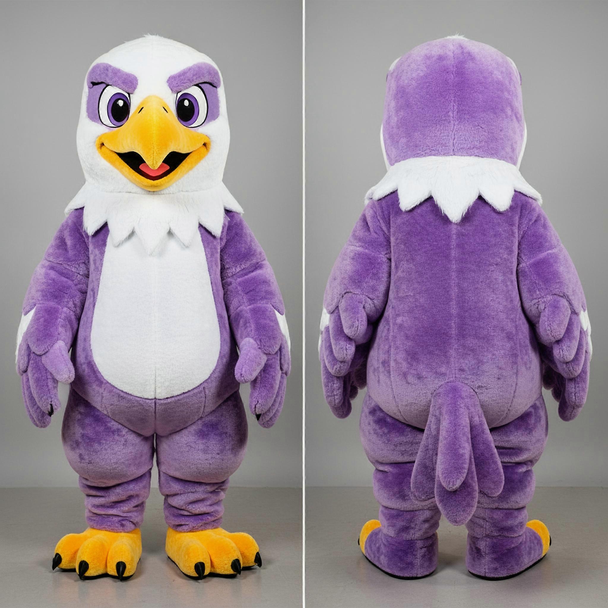 MASTICOT Lavender Plush Lavender Bald Eagle Mascot