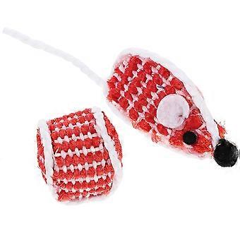 Jouet souris en sisal et chanvre pour chat, pour un jeu interactif (1 lot).