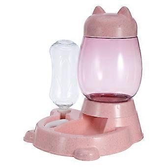 Automatischer Wasserspender für Haustiere, Katzenohren-Wasserfütterungsgerät, rosa Design