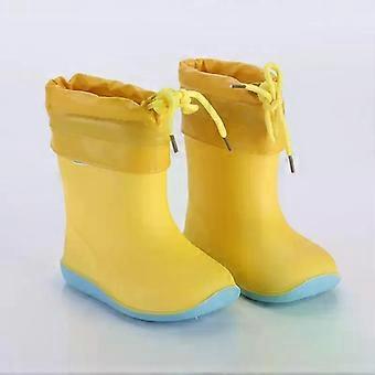 Kids Rubber Rain Boots, Non-slip Waterproof Water Shoes with Removable Cotton Cover for Boys & Girls
