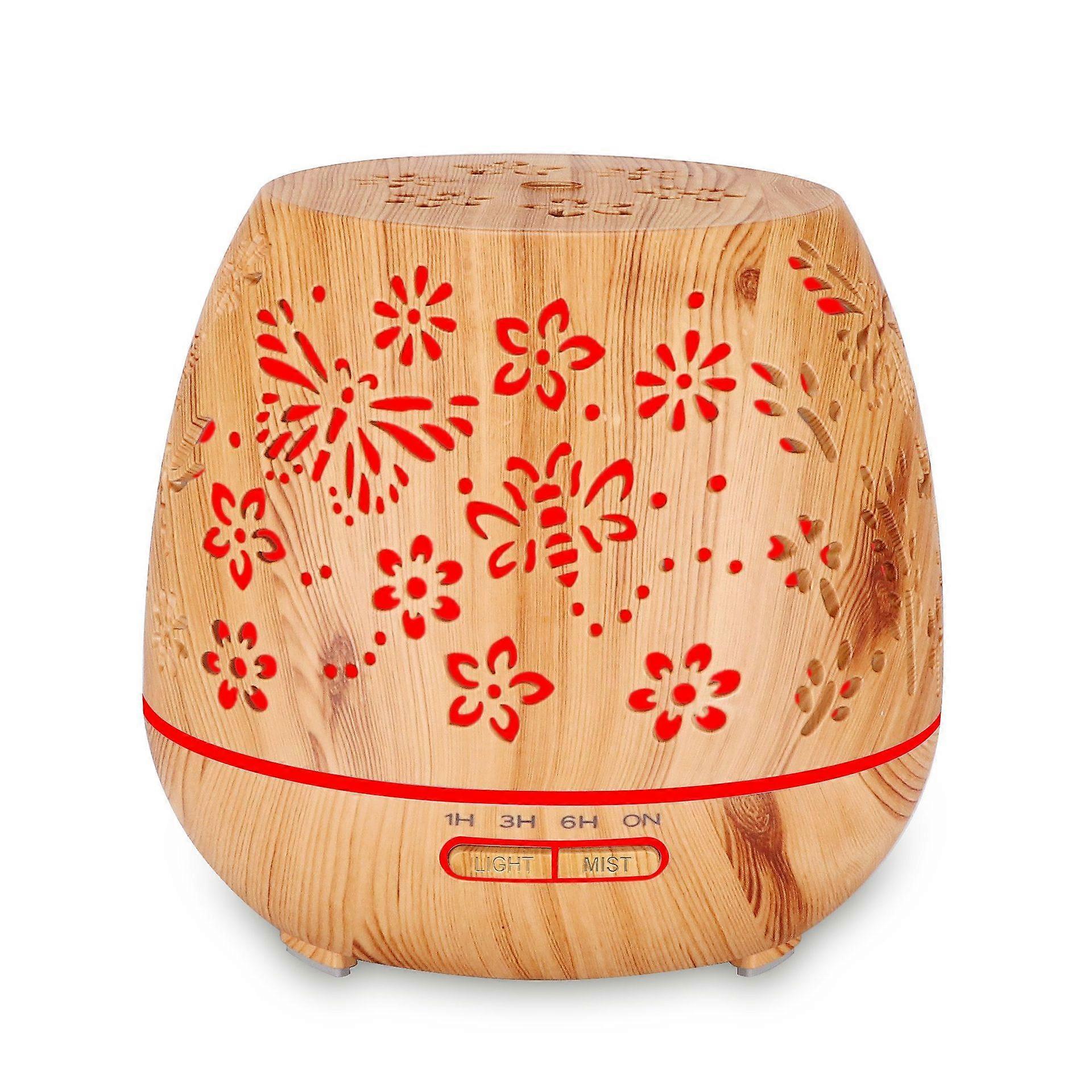 pc Essential Oil Diffuser, Aromatherapy Diffuser Humidifier, 400ML, 7 Lights, Includes USB Cable, Floral Bird Pattern