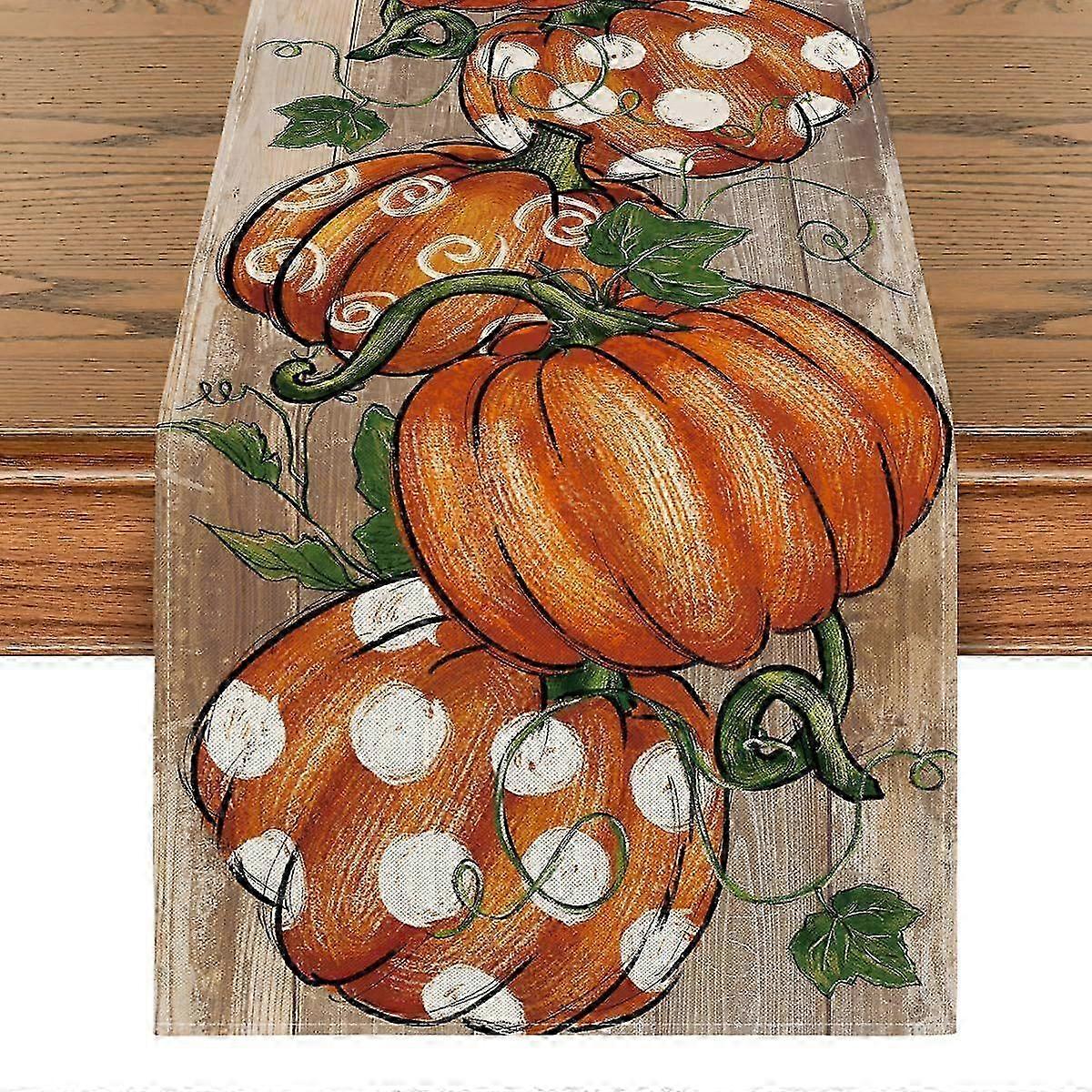 Pumpkin Eucalyptus Fall Table Runner