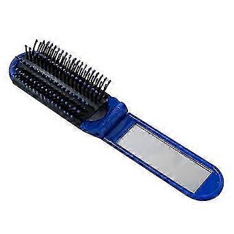 Portable Folding Massage Comb Pocket Size Women Travel Hair Brush with Mirror