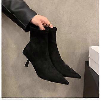 Modne damskie seksowne szpiczaste botki z rozciągliwymi botkami do kostki, krótkie buty typu botas, modne imprezy, szpilki, wysokie obcasy, skarpetki, botas de mujer 2025, nowe