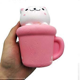 Kawaii Squishy Toy Bear Cup Slow Rising Foam Soft Scented Stress Relief Jumbo Gift for Kids