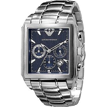 Emporio armani chrono quadratisch Quarz Analog Man Uhr mit AR0660 Edelstahl Armband