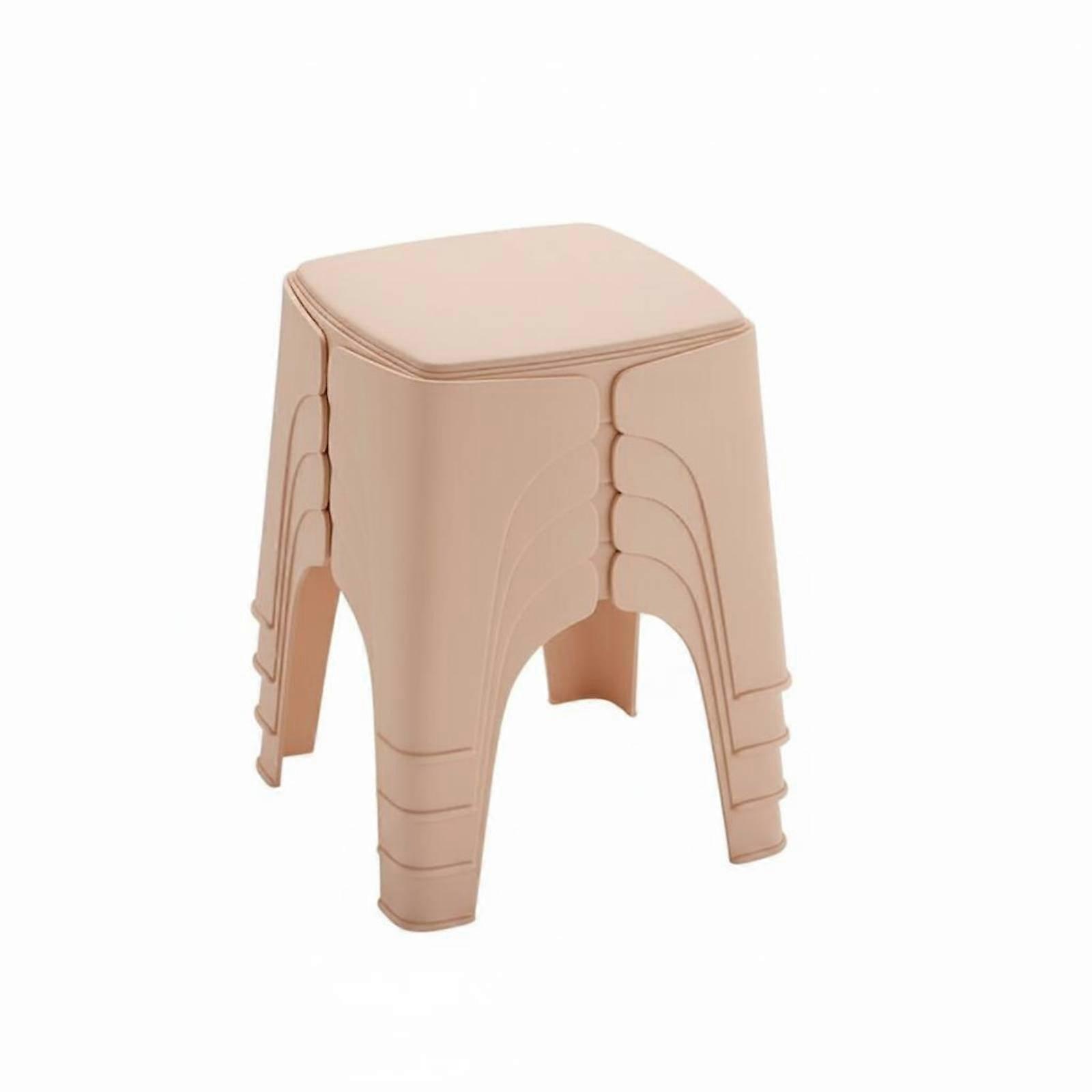 Padded Square Stool Stackable Design Four-Legged Square Stool adaptable Backless