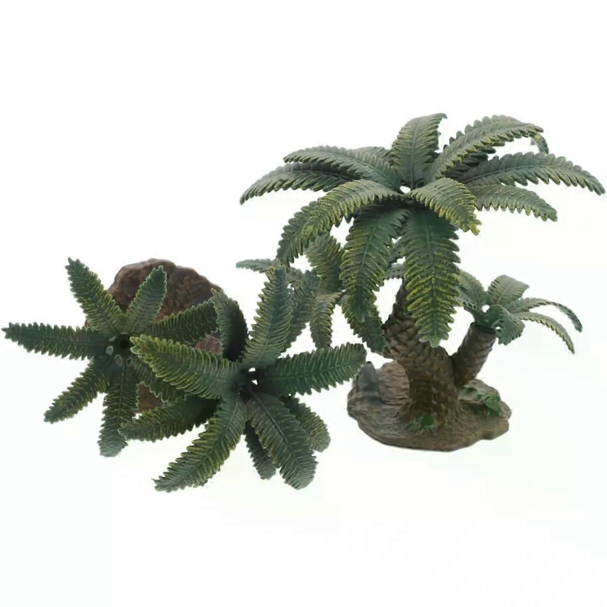 2pcs Mini Coconut Palm Tree Plastic Miniature Landscape Model