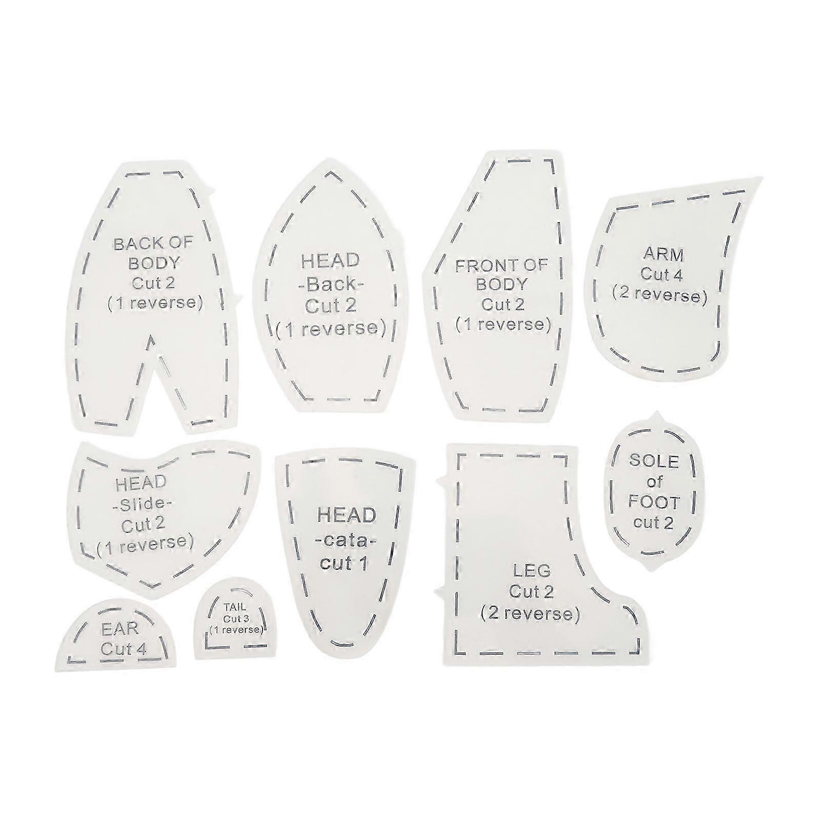 Memory Bear Template Ruler Set Acrylic Memory Bear Sewing Quilting Patterns Template 15 Inch