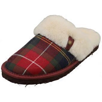 Barbour Claudia Tartan Mule Womens Slippers in Winterberry
