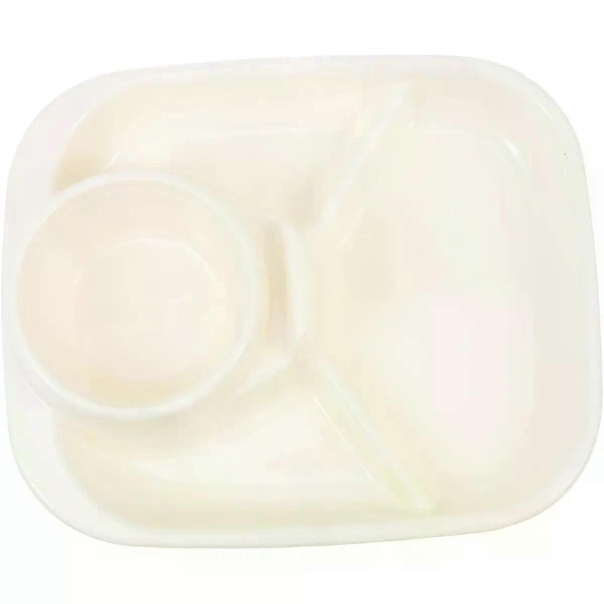 2pcs PP Plastic Divided Plate for Portion Control Breakfast Lunch