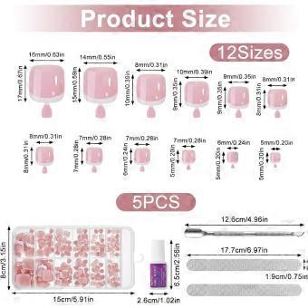French Press on Toe Nails, 120pcs Square False Toe Nails Short With Nail Glue, False Toenails White Toe Nail Tips Nude Pink Full Cover Fake Toe Nails,