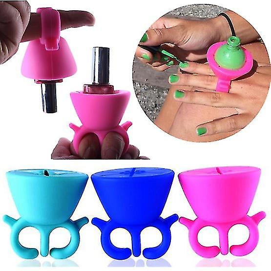 Macaron Silicone Nail Gel Polish Bottle Holder 1pc Wearable Fixed Soft Catch Stand Bouncy Bottle Display Salon Art Manicure Tool